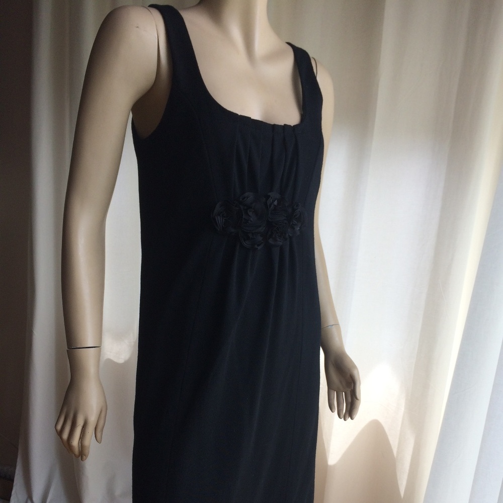 J Crew Black Cotton Dress with Flower